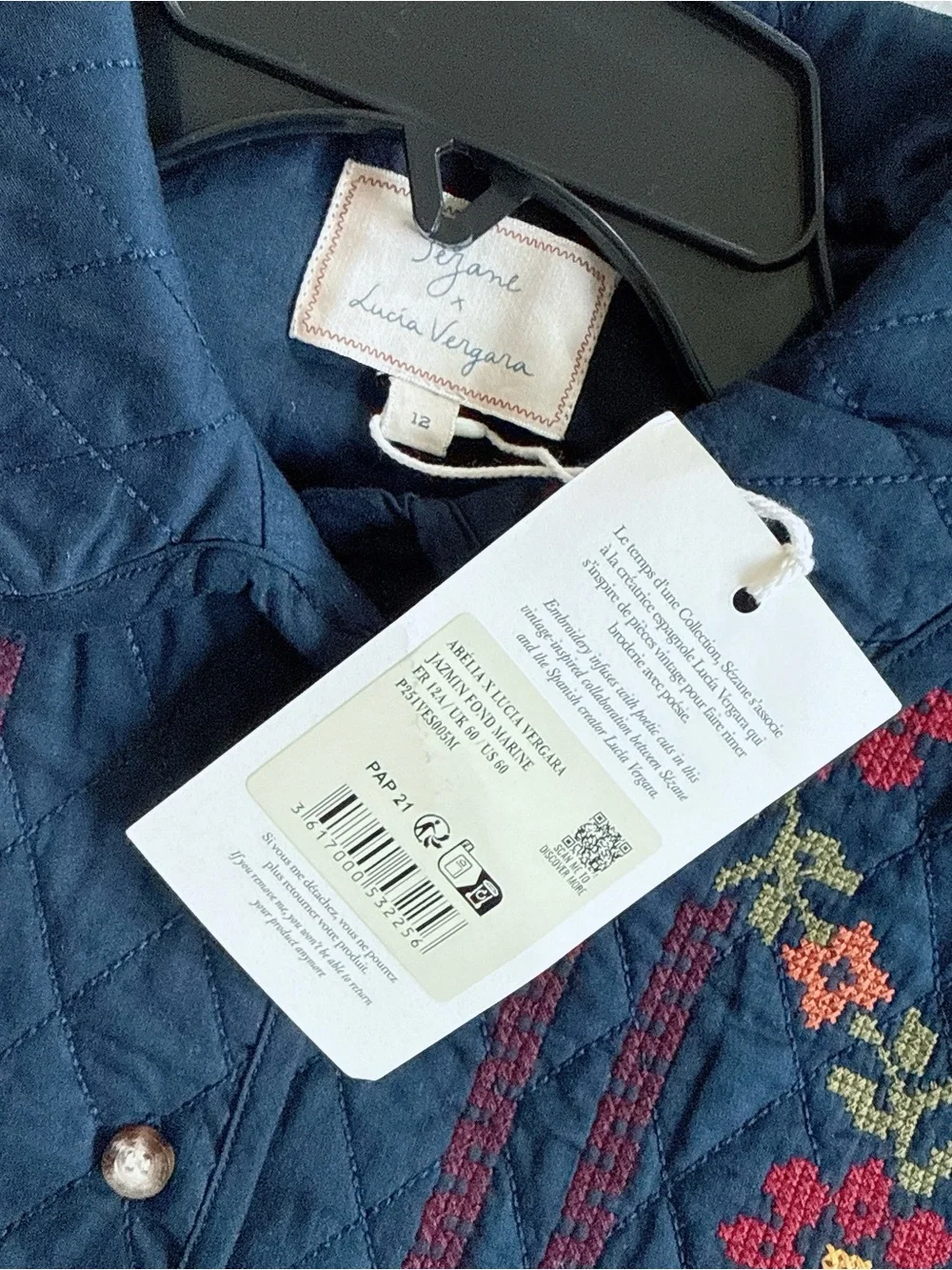 NWT Sezane X Lucia Vergara Abella Jacket embroidered